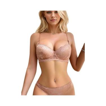 Imagem de Conjunto De Sutiã Sexy De Renda Para Mulheres, 2 Peças, Lingerie Com E