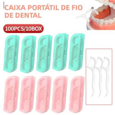 Imagem de Estojo Portátil Mini Para Viagem Com Fio Dental E Palitos (10/6/2 Peça