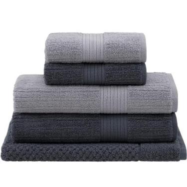 Imagem de JOGO TOALHA DE BANHO GIGANTE 5 PEÇAS FIO PENTEADO - BUDDEMEYER: Prata 