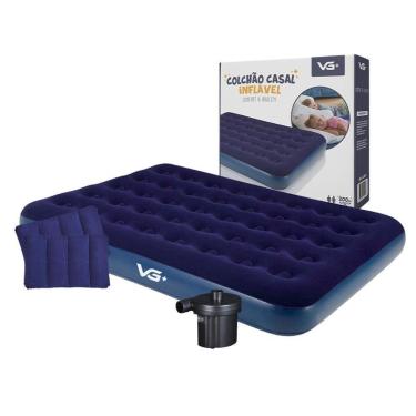 Imagem de Colchão Casal Inflável + 2 Travesseiros + Bomba Elétrica 110V Vg Plus-Unissex