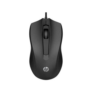 Imagem de Mouse Com Fio HP 100 USB 1600DPI Cabo 1.5M Preto Classico