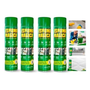 Imagem de 4 limpador sofa espuma magica spray limpa a seco - marca, Sem Variação