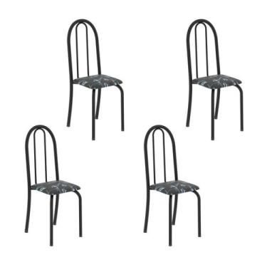 Imagem de Kit 4 Cadeiras Tubular 96x36x41 Cm Iris B - Soma Móveis