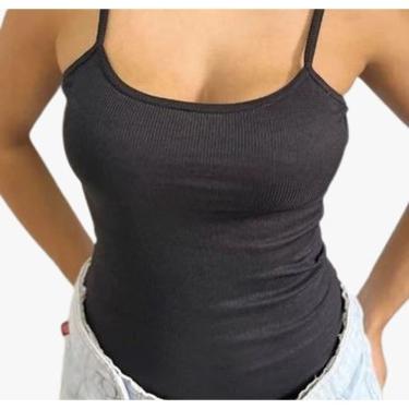 Imagem de Regata Feminina Alça Fina Básica Moda Do P ao GG Basic Blusinha