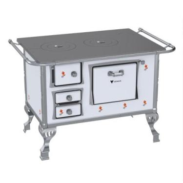 Imagem de Fogao a Lenha Venax GII n 2 Branco Flor, SAIDA DIREITA