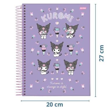 Imagem de Caderno Univ. Kuromi Neo IA 10x1 160Fls Capa Dura +Brin.de - jandaia, 