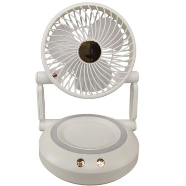 Imagem de Ventilador de Mesa Dobrável Retrátil 3W 16cm 3 Velocidades Branco BSL3813 Bivolt com LED na Base e Alimentação USB