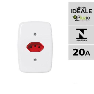 Imagem de Interruptor e Tomada Pluzie Linha Ideale 10A 20A 4x2 com Certificação Inmetro Vermelho OEM