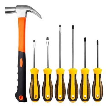 Imagem de Kit De Ferramentas Martelo + Jogo De Chave De Fenda Philips - Congratu