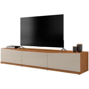 Imagem de Rack Eros 1,80 4 Portas Cedro/Off White - Pleno Móveis, Cedro e Off Wh