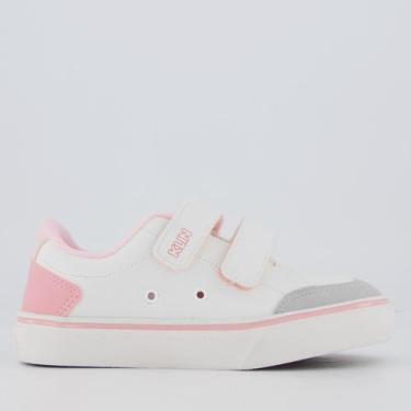 Imagem de Tênis Klin Freestyle Mini Sem Cadarço Infantil Branco e Rosa, 26