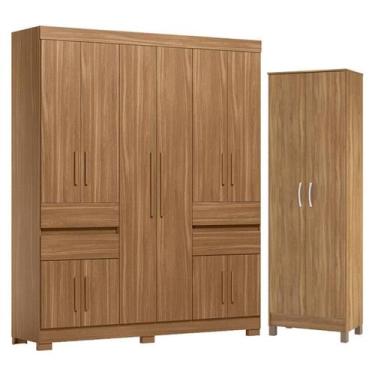 Imagem de Guarda Roupa Casal Vizanno 10 Portas com Sapateira Multiuso Golden com
