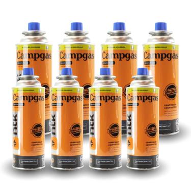 Imagem de Kit Refil 8 Cartuchos De Gas Pra Maçarico Fogareiro Portatil