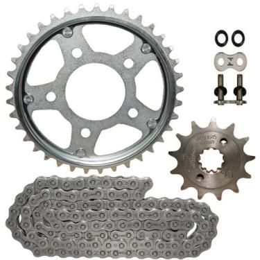 Imagem de Kit relação transmissão tração CBX250 Twister 2001 a 2008 com retentor