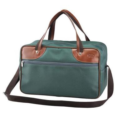 Imagem de Bolsa / Mala de Viagem BÉRGAMO em Nylon com Couro Galvani, Chumbo com 