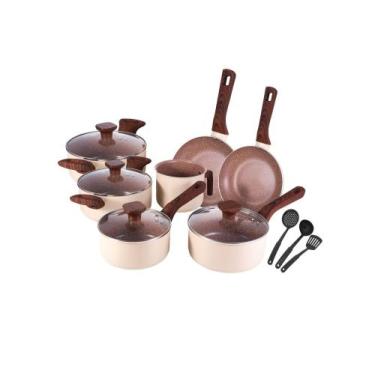 Imagem de Jogo de Panelas 10 Peças Mimo Style Crema Gás Indução Vitrocerâmico