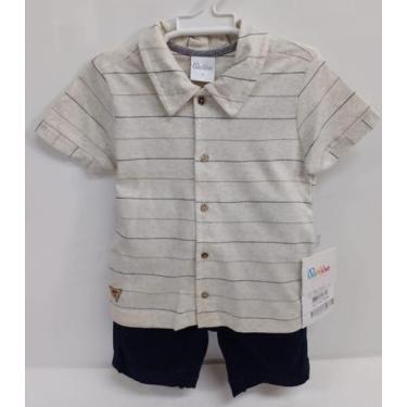 Imagem de Conjunto Menino Camisa Linho + Bermuda Sarja Paraiso 17081, Azul marin