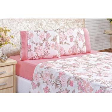 Imagem de Jogo De Lençol roupa de cama Naturalle Casal Micropercal 200 Fios 04 P