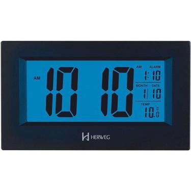 Imagem de Relógio Despertador Digital Touch LED Luz Noturna Temperatura Herweg 2