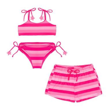Imagem de Biquíni Dupla Face+ Shorts Menina Proteção Solar Uv Infantil - Fofotin