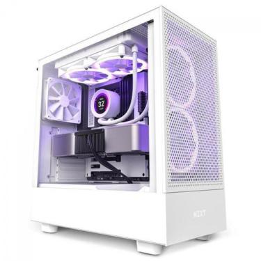 Imagem de Gabinete Gamer NZXT H5 Flow, Mid Tower, Vidro Temperado, ATX, White, C