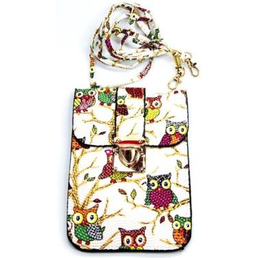 Imagem de Bolsa Mini transversal coruja feminina Bege + relógio de led - DAF ORI