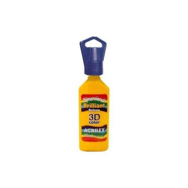 Imagem de Tinta Relevo Dimensional Brilhante Amarelo Ouro 35ML para Tecidos e Ar