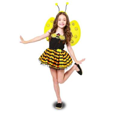 Imagem de Fantasia Abelhinha Bee Bee Infantil com Tiara e Asa - Masquerade, P