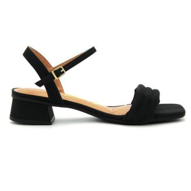 Imagem de Sandalia Vizzano Original Salto Grosso Baixo Feminino 134, 37, Preto