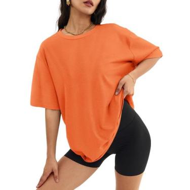 Imagem de Camisa ATHMILE Loose Fit de manga curta laranja