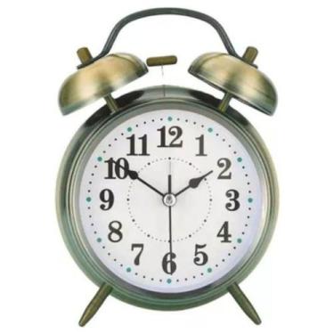 Imagem de Relógio de Quartzo Despertador Analógico Vintage Retrô - Dexin, Prata