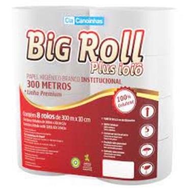 Imagem de Papel Higienico BIG ROLL Folha Simples 300M - Cia Canoinhas - FARDO