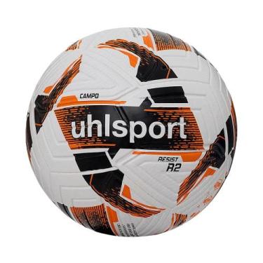 Imagem de Bola de Futebol Campo Uhlsport Resist R2 Branco/Preto/Laranja TAMANHO:
