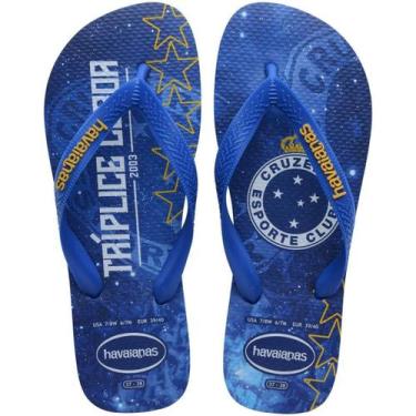 Imagem de Chinelo Masculino Cruzeiro Macio Futebol Havaianas Top Times Cor:AzulT