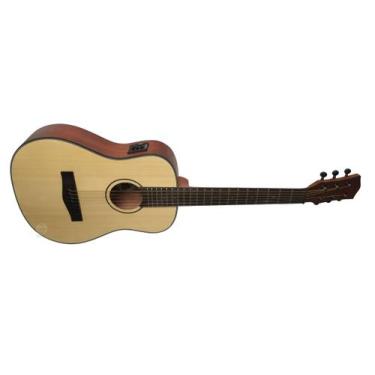 Imagem de Violão elétrico baby mini Folk MALIBU Natural fosco madeira