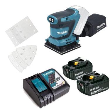Imagem de Lixadeira orbital a bateria Makita DBO480z 18v + 2 baterias de 3,0Ah +