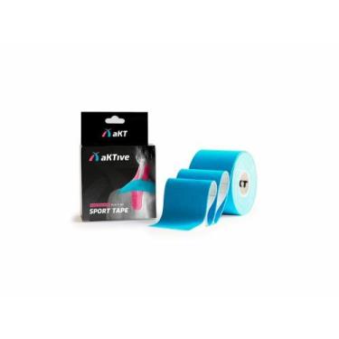 Imagem de Bandagem Neuromuscular Elástica Adesiva, Azul - Aktive Tape