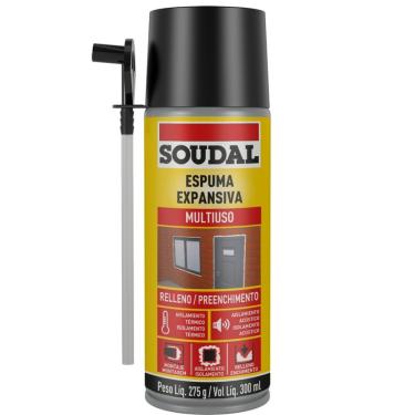 Imagem de Espuma Expansiva PU Manual Multiuso 300ML Isolamento Térmico e Acústico Bege Soudal