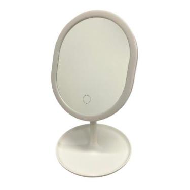 Imagem de Espelho Para Maquiagem de Mesa Oval Com Luz Led Touch Recarregavel Bra