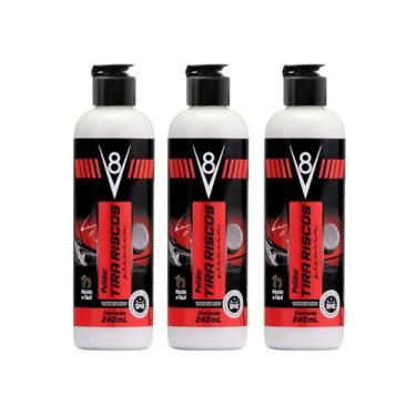 Imagem de Kit 3 Polidor Tira Riscos Premium Automotivo V8 Sanol 240ml