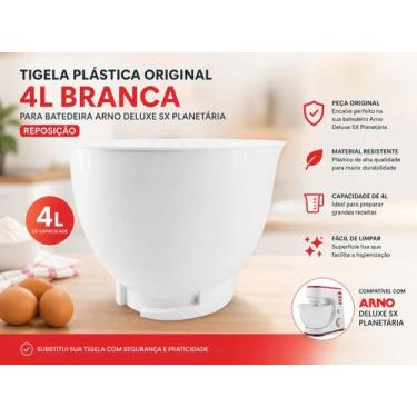 Imagem de Tigela Original Arno 4L Plástico Resistente para Batedeira Planetária 