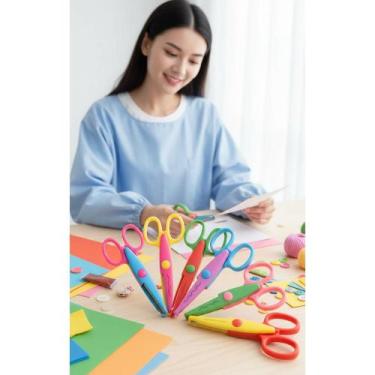 Imagem de 2x Kit 6 Tesouras Picotar Zig Zag Artesanato Scrapbook - Congratulatio