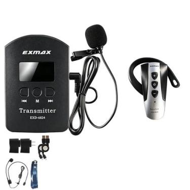 Imagem de EXMAX Sistema de Áudio sem Fio 2.4G para Guias Turísticos  Microfone d