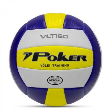 Imagem de Bola De Volei Poker Training Vlt 160, Branco, Amarelo, Azul, UN