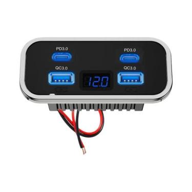 Imagem de Tomada USB 12V Para RV 76W Com Carregador De Painel De Parede Duplo PD
