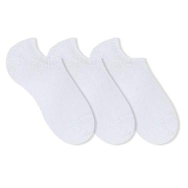 Imagem de Kit 3 Pares Meia Sapatilha Invisível Masculina - Selene, Branco, U
