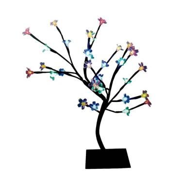 Imagem de Árvore Abajur Flor Cerejeira 32 Leds Coloridos Com 40cm 127v
