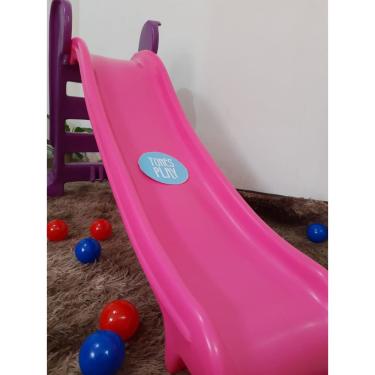 Imagem de Escorregador Infantil Médio 3 Degraus Rampa Vermelha Escada Azul