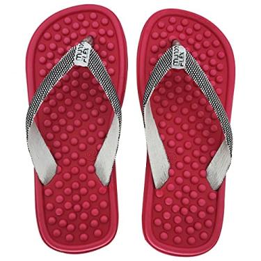 Imagem de Chinelo de Dedo Anabela para Esporão e Fascite Plantar Mundoflex - Vermelho