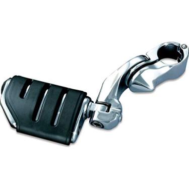 Imagem de Kuryakyn 7585 Controles de pé de motocicleta: suportes de cruzeiro de braço curto Tour-Tech com tridente duplo ISO pinos para proteções de motor/tubulação de 3,15 cm, cromado, 1 par